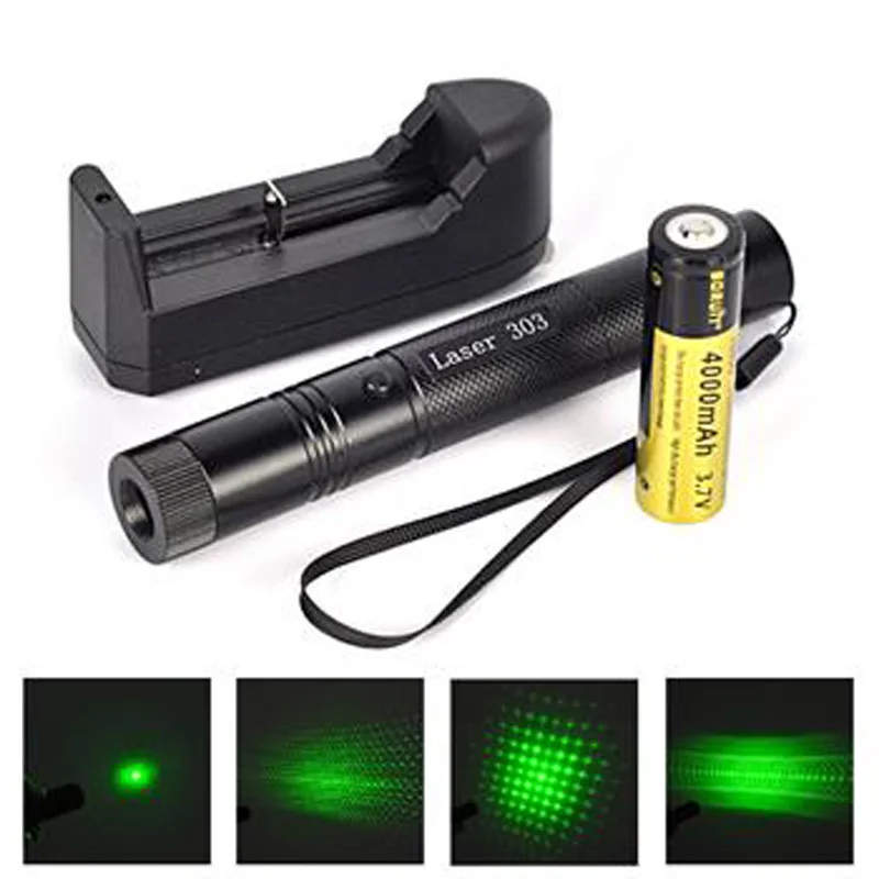 

2 In1 High Power 5mw 532nm Adjustable Focus Green Laser Pointer 1X18650+Charger