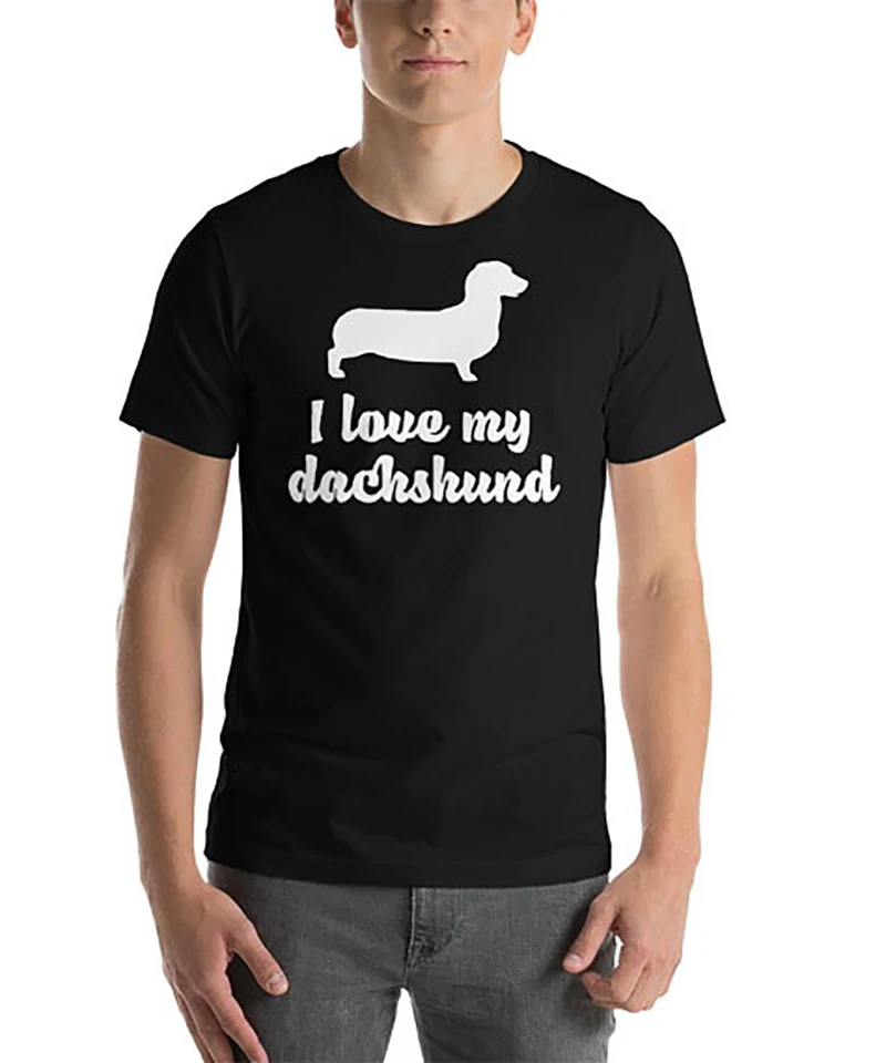 

Мужские футболки для всей семьи, модные футболки для 2018 футболки с надписью "Я люблю мою такса-собака родитель Забавные футболки хлопковые т...