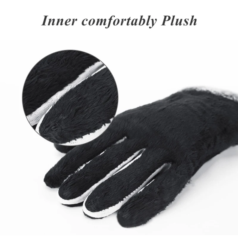 2018 перчатки для полных пальцев мужские толстые пушистые из искусственной кожи с