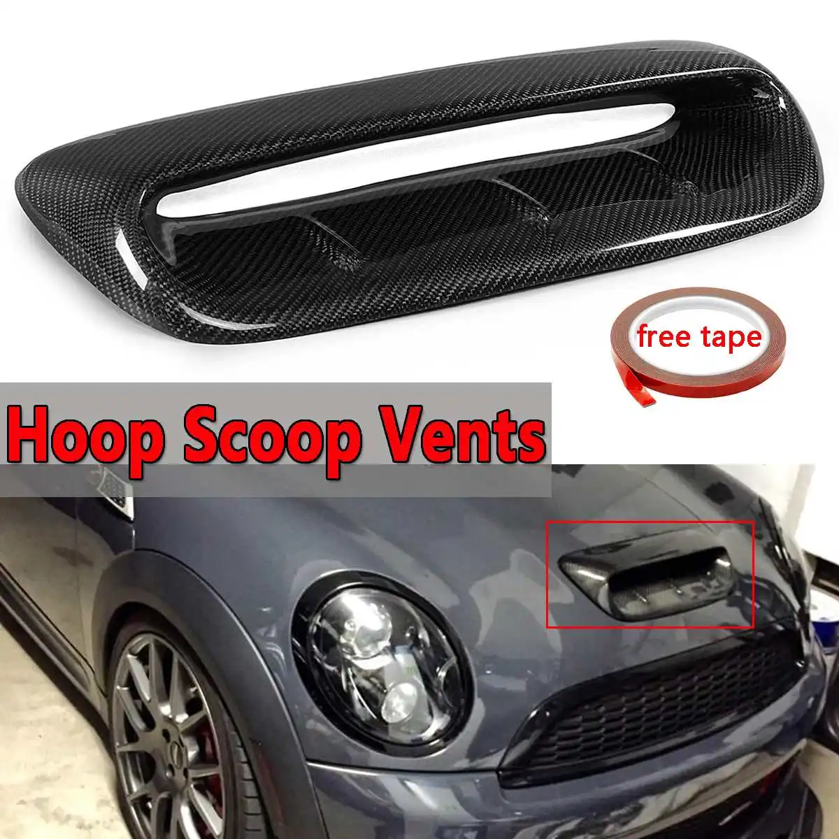 Переднее отверстие капота для Mini Cooper S R56 2007- VTX Стиль Настоящее углеродное волокно поток Впускной капот совок вентиляционное отверстие капота декоративная крышка