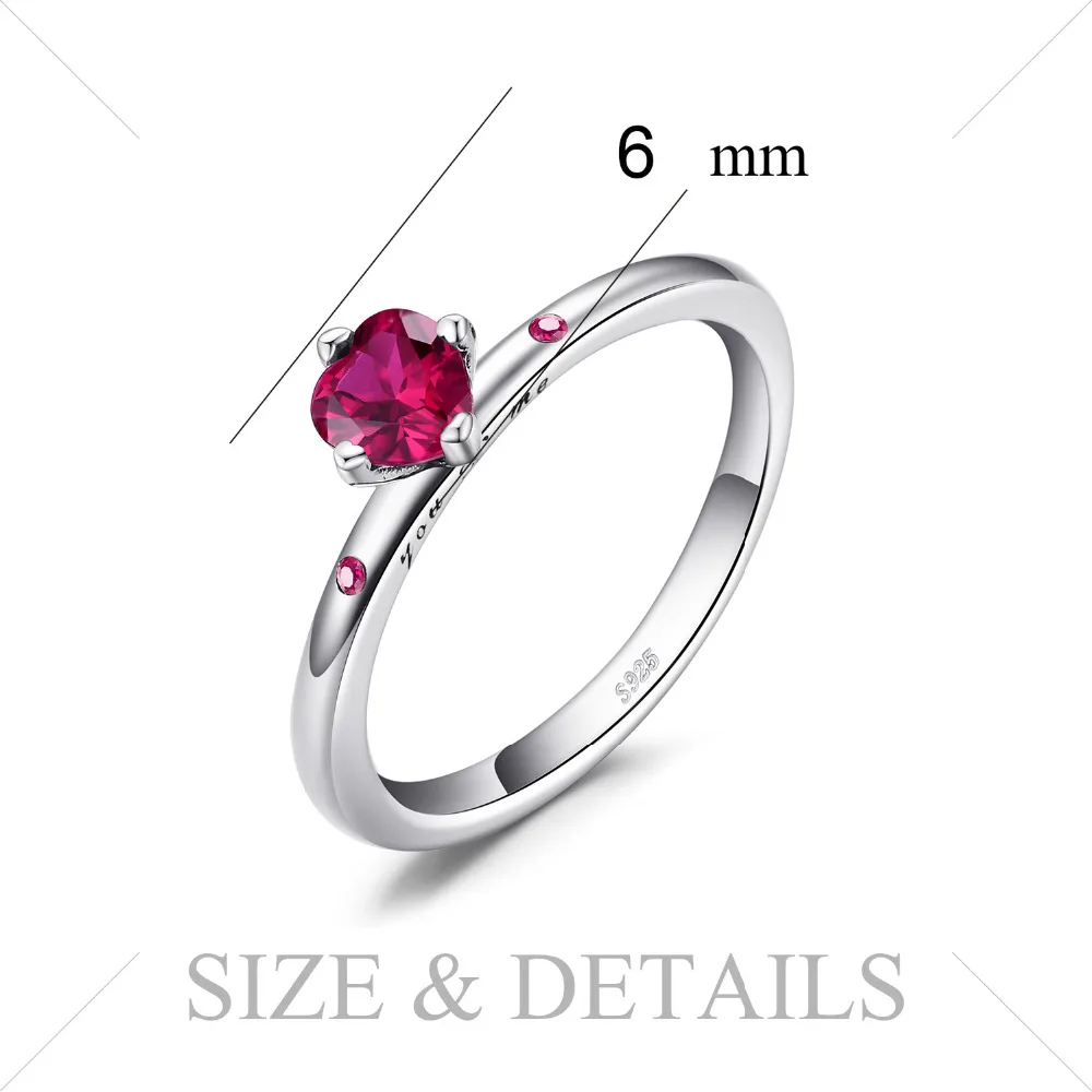 Jewelrypalace 100% реальные 925 пробы серебро душевная любовь Скарлет Циркон Solitare