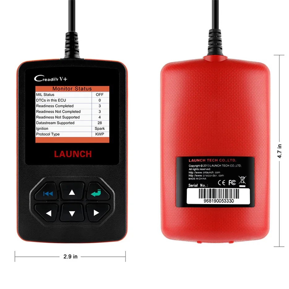 Launch X431 Creader V+ OBD2 сканер EAVP O2 датчики тест двигателя код ошибки считыватель с многоязычным ODB2 автомобиля диагностический инструмент