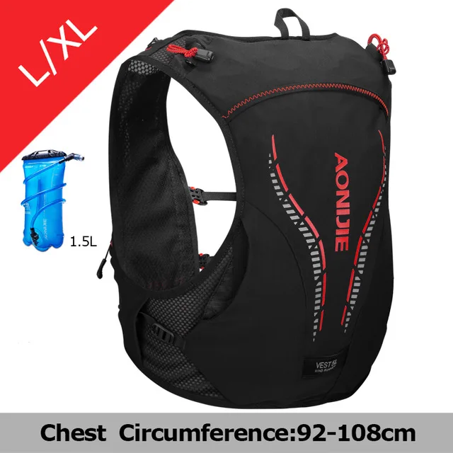 Red L-XL 1.5L AONIJIE 5L дышащий рюкзак для бега на открытом воздухе спортивный Трейл гоночный марафон Пешие прогулки Кемпинг Велоспорт сумка гидратационный жилет пакет - Цвет: Red L-XL 1.5L