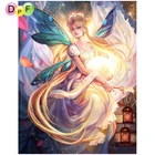 DPF DIY подарок 5D полный набор для рисования с круглыми камнями и полотном живопись, Магический кубик, вышивка крестиком с украшением в виде крыльев бабочки сказочная Алмазная Вышивка ремесла Мозаика Декор