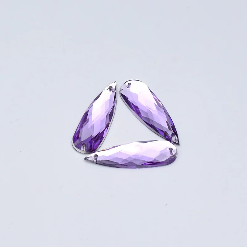 Light Purple JUNAO 10x30 мм, желтые стразы, большая акриловая Аппликация с кристаллами, пришивные стразы с плоской задней стороной, камни для шитья одежды - Цвет: Light Purple