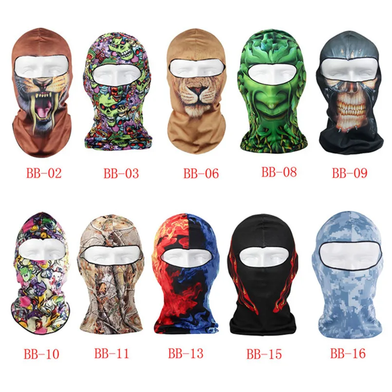 Тонкая 3D уличная велосипедная Лыжная Балаклава шейный капюшон маска на все лицо