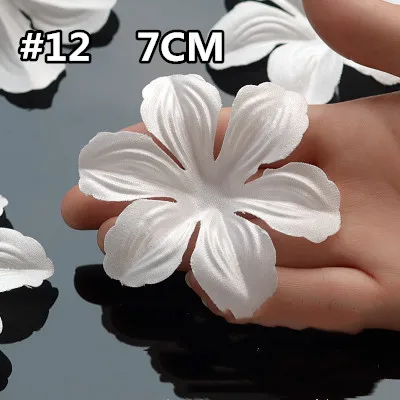 200 шт белый DIY ручной работы 3D цветок свадебное платье ингредиенты пирографический Eugen пряжа головные уборы материалы RS2365 - Цвет: 12 satin 7CM