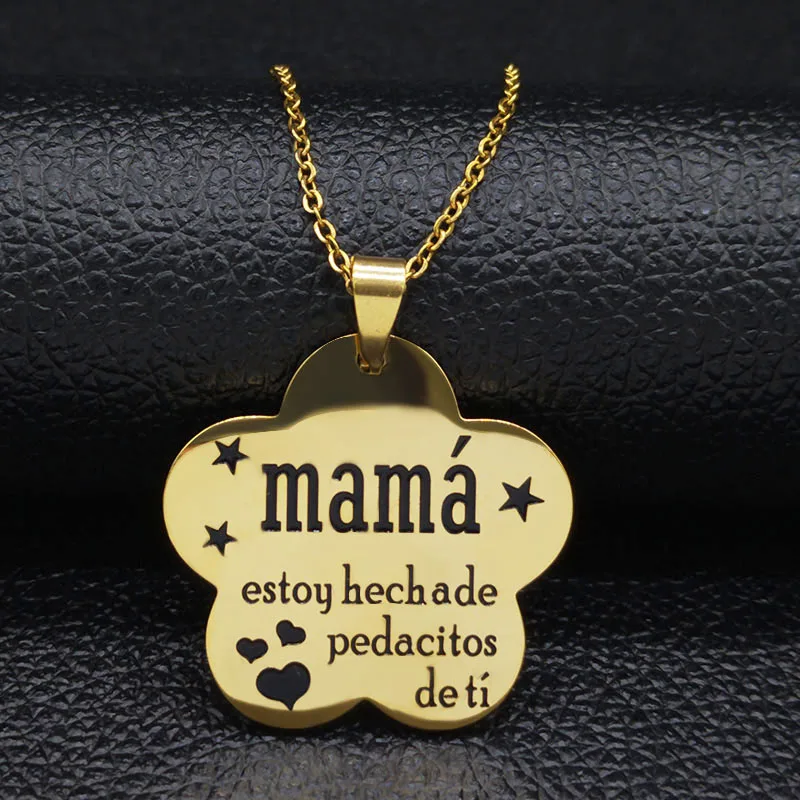 2021 I Love mama estoy геча de pedacitos ti из нержавеющей стали ожерелье для женщин Золотой Цвет