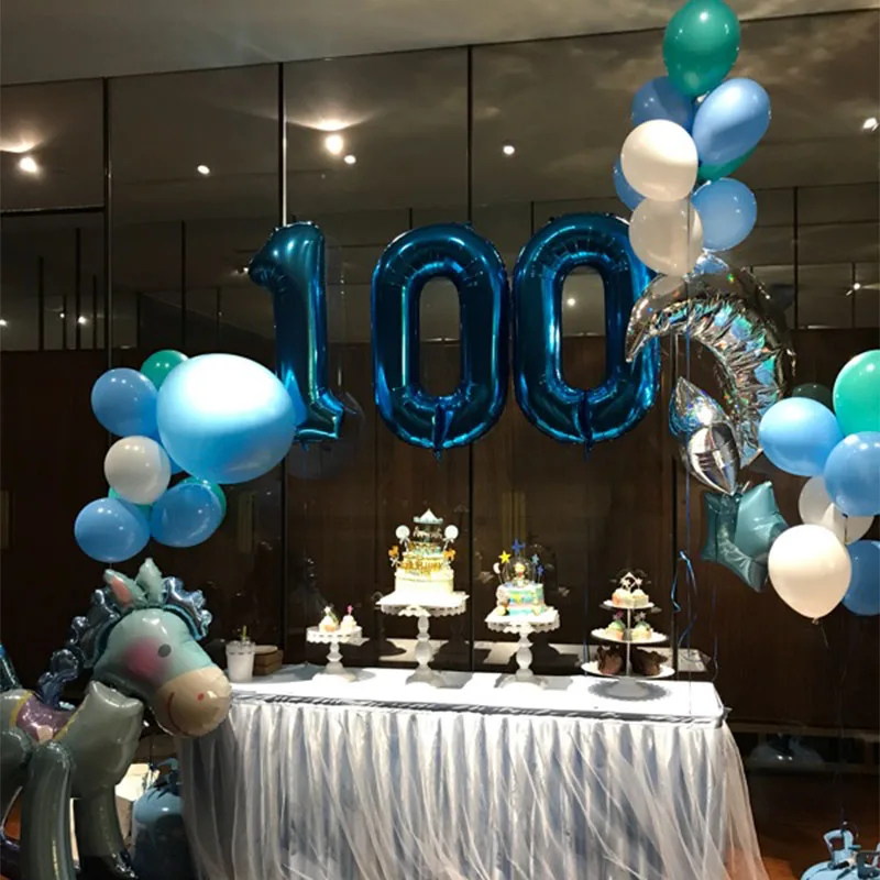 40-дюймовый светодиод Количество воздушных шаров розового и голубого цвета bday