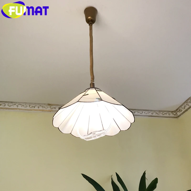 FUMAT Отрегулируйте эластичное витражное стекло Tiffany подвесной светильник в