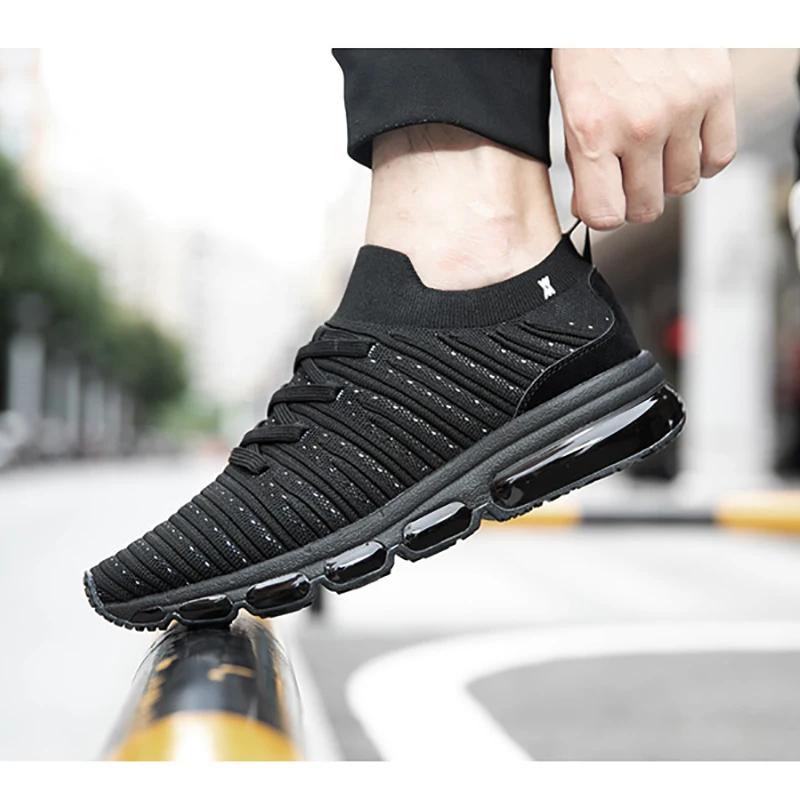 ONEMIX Men Running Shoes Jogging Footwear Knitted Summer Breathable Sneakers Walking Outdoor Sport Shoes Women Slip-On Sock Shoe