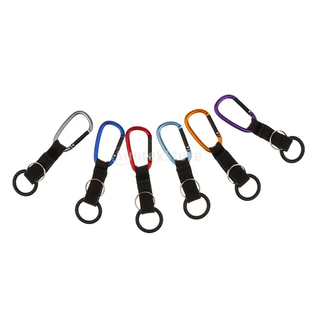 

New Hiking Camping Travel Water Bottle Carabiner Clip Hook Holder with Rubber Ring Key Ring