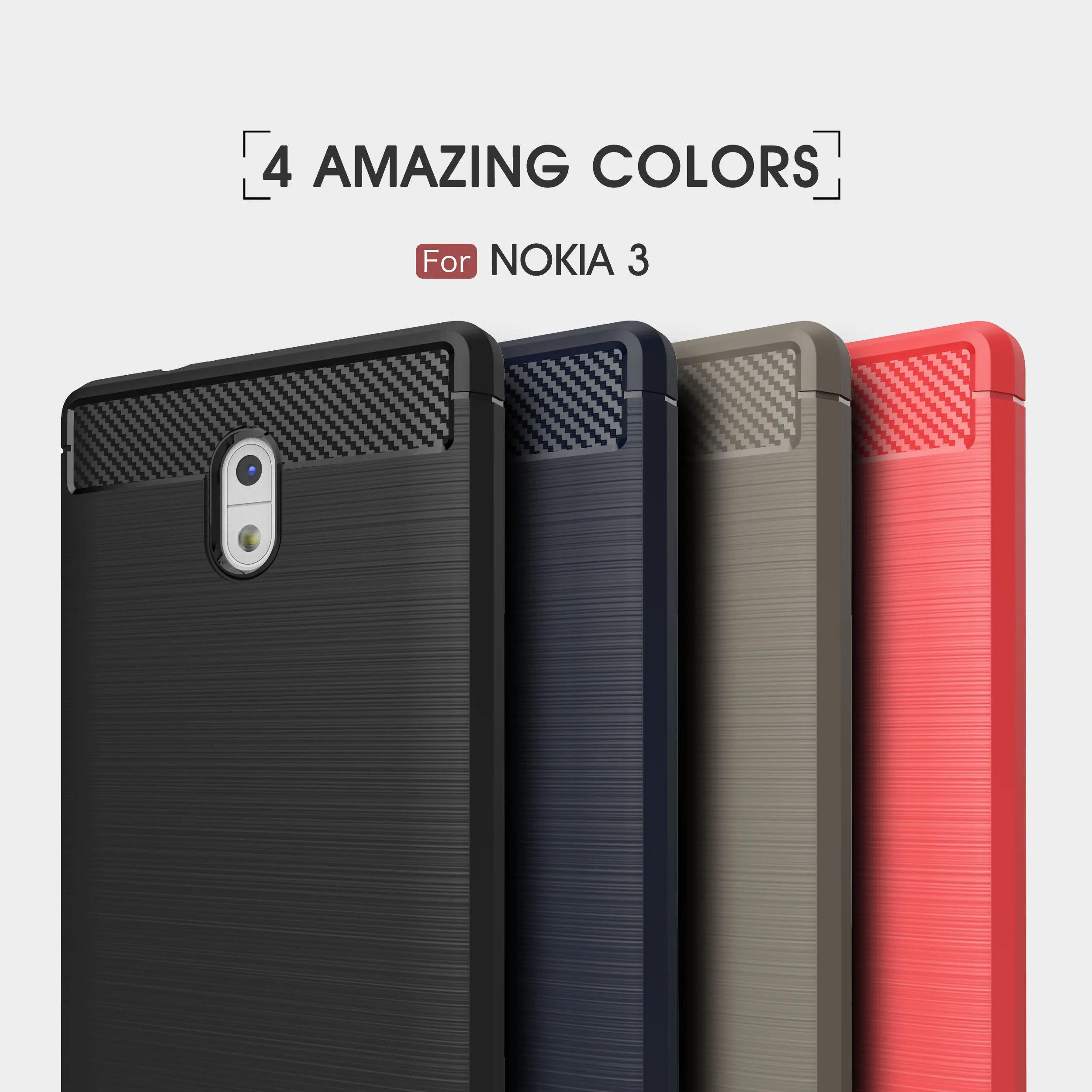 Soft Silicone Carbon Fiber Case for etui Nokia 3 ta-1032 Dual Sim Slim TPU Back Cover Nokia-3 Mobile Phone Nokia3 Coque |