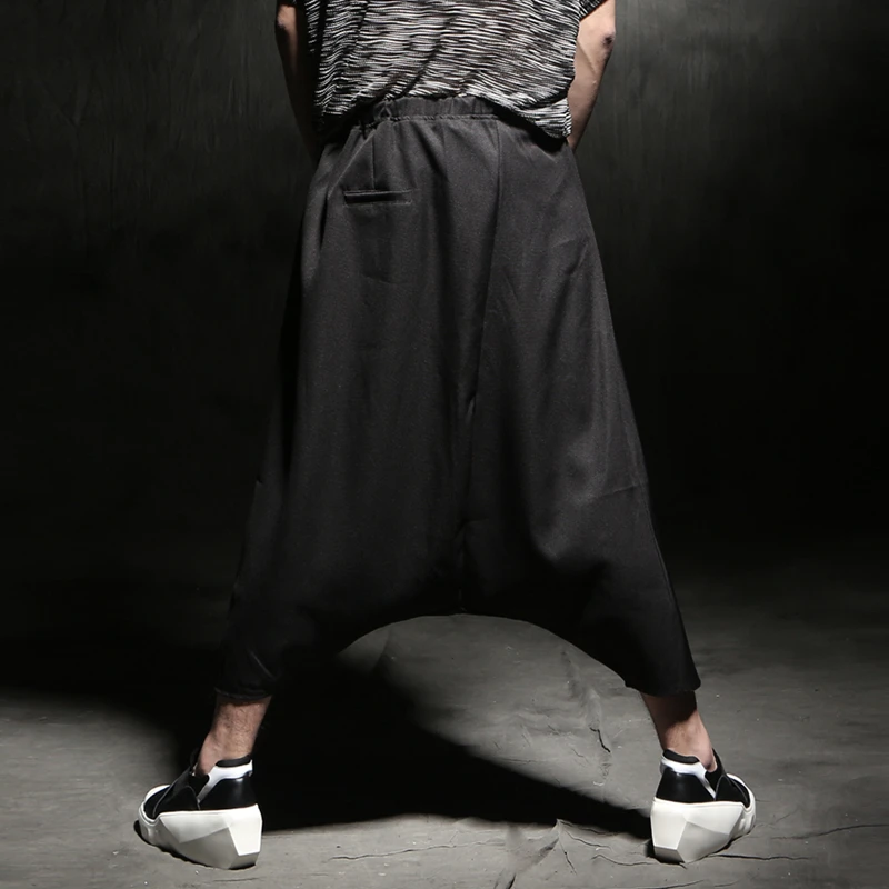 

Harem pants male summer personality the trend of casual loose hiphop dj hanging crotch pants