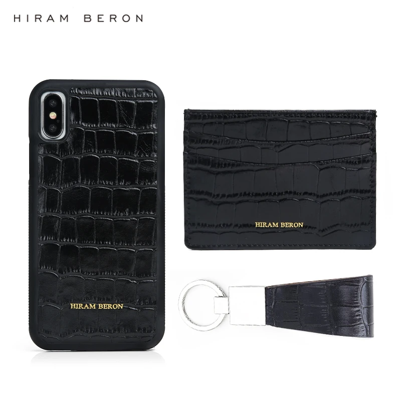 Hiram Beron заказное имя держатель для карт Croco шаблон бизнес подарок роскошный кожаный Рождественский подарок Прямая поставка