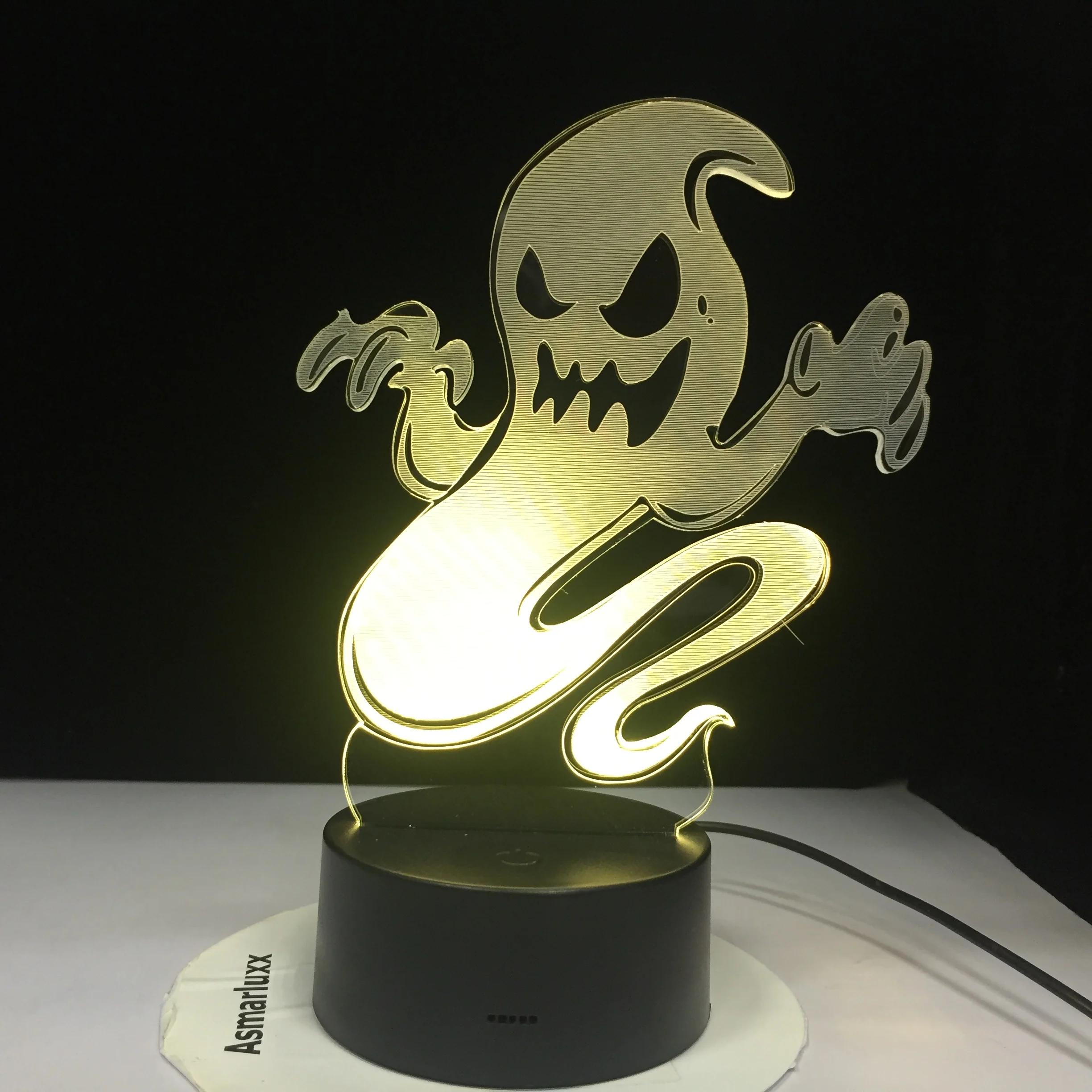 Светодиодный 3d светильник Ghost Smoke ночник для Хэллоуина с черепом акриловая