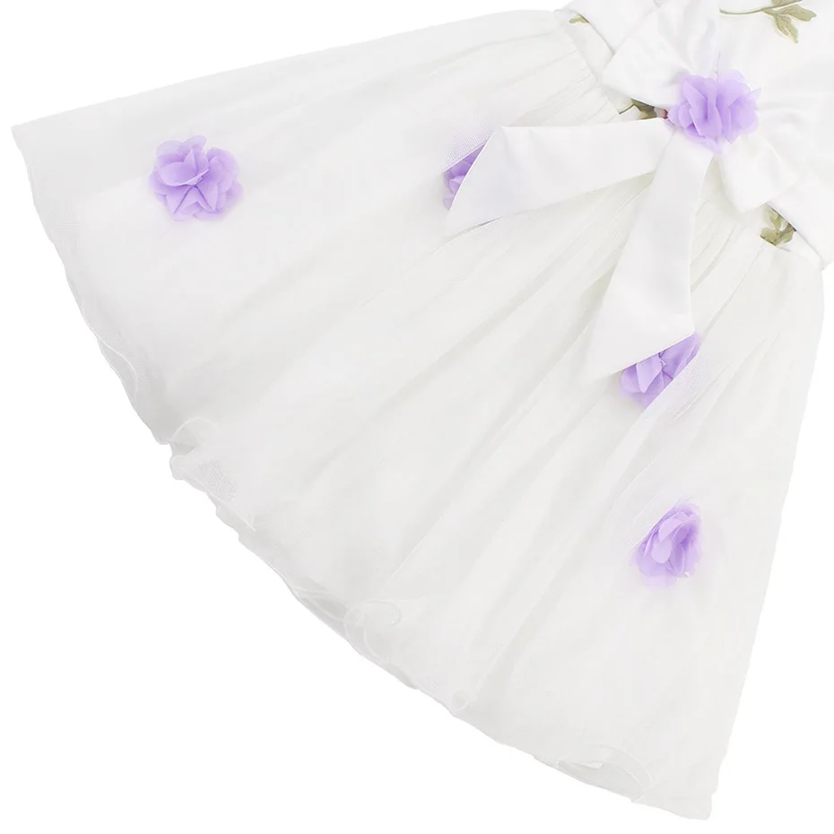 Girl Dress Party Flower Embroidery Kids Princess Sleeveless Children Teenage Girls Clothes 6 8 10 12 13 14 Year | Детская одежда и