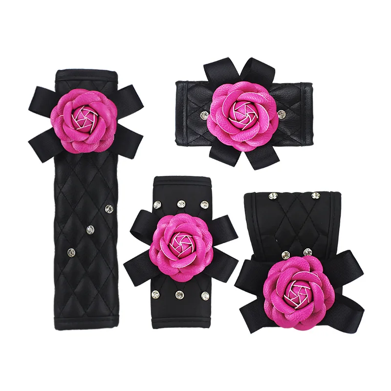 Хрустальная роза цветок чехол ручного тормоза автомобиля шестеренки Чехол для