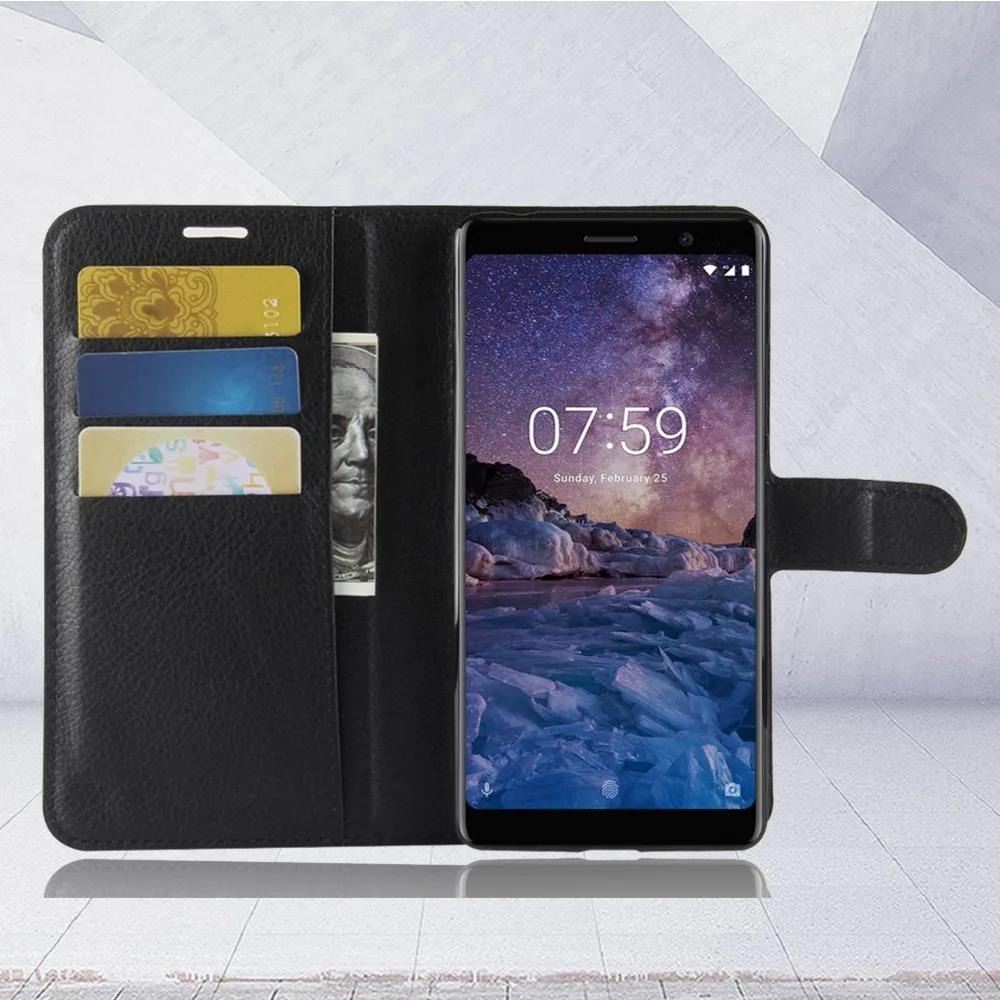 Luxury Case For Nokia 7 Plus 7Plus 2018 Protective Flip Cover PU Leather Fundas Carcasas Nokia7 Moible Phone Coque |