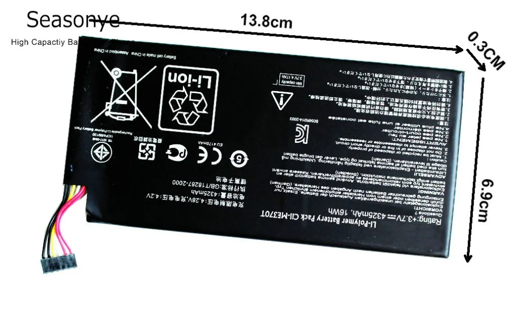 Seasonye 1x4325 мАч C11-ME370T / C11 ME370T сменный литий-полимерный аккумулятор для asus google nexus7 nexus
