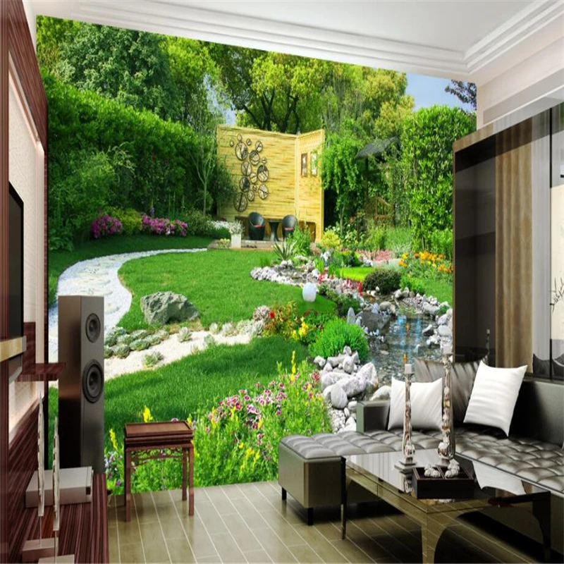 3d обои для гостиной спальни сада реки пейзажа домашний декор|paper mural|wall paper mural3d wall |