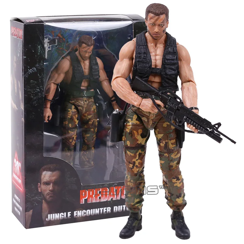 NECA PREDATOR 30th Anniversary Jungle Patrol encoming excussion Маскировка голландский Охотник за джунглями Unmasked Demon фигурка 18 см - Цвет: Encounter