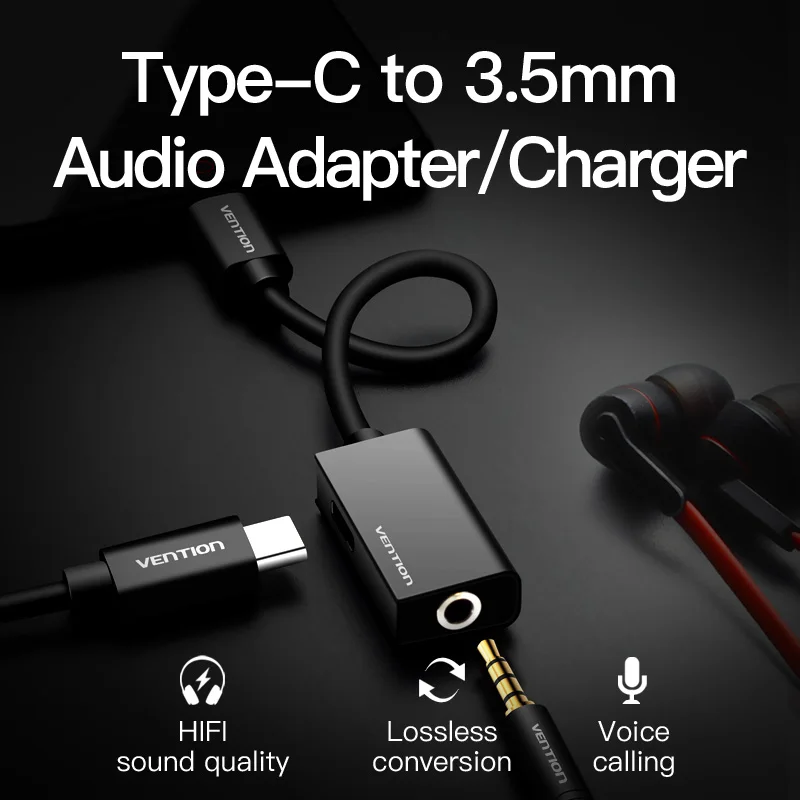 Vention USB Type C 3 5 адаптер для наушников зарядное устройство до мм разъем AUX Xiaomi Mi6 MIX2