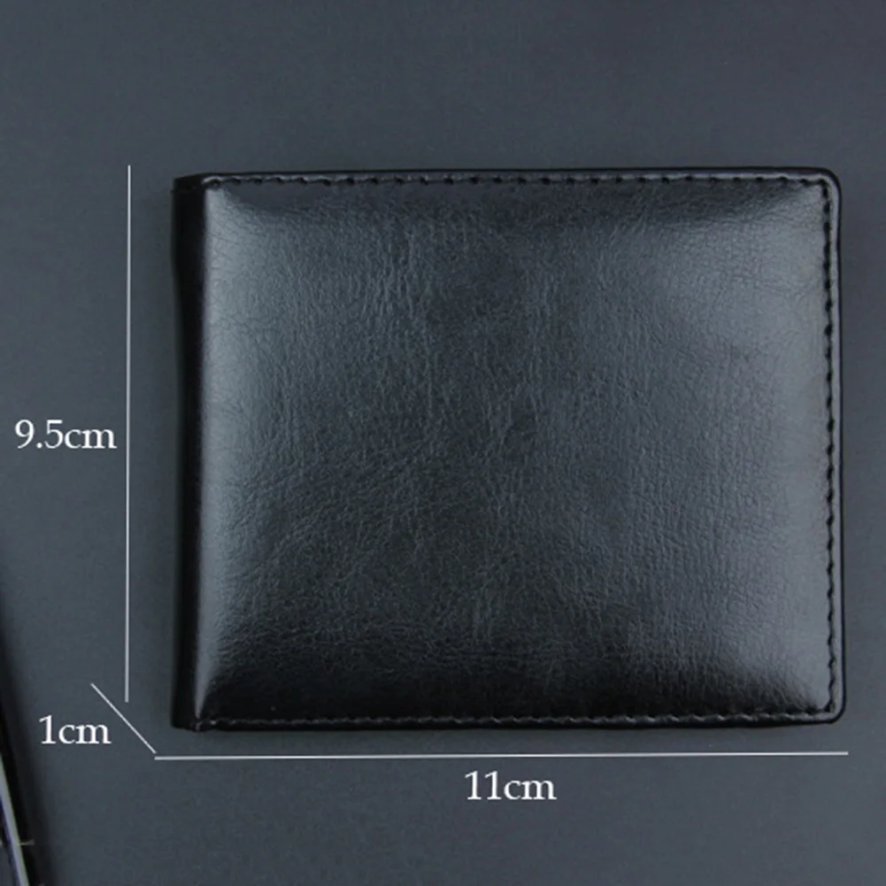 New Genuine Leather Men Wallets Mini Zipper Coin Purse Leather Credit ID Card Holder Money Bag Male Thin Small Black Wallet