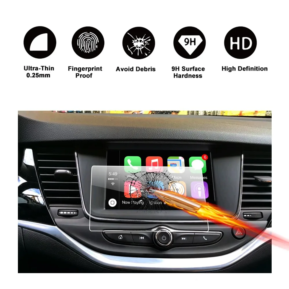 RUIYA Защита экрана для Opel Astra K/Vauxhall Astra K Автомобильный gps навигатор сенсорный экран, закаленное стекло защитный экран