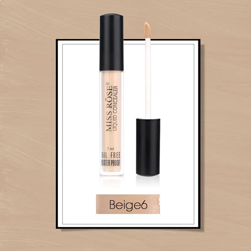 Beige6 MISS ROSE 6 цветов Палетка для контуринга с консилером жидкий консилер макияж глаз темные круги крем корректор для лица основа косметика - Цвет: Beige6