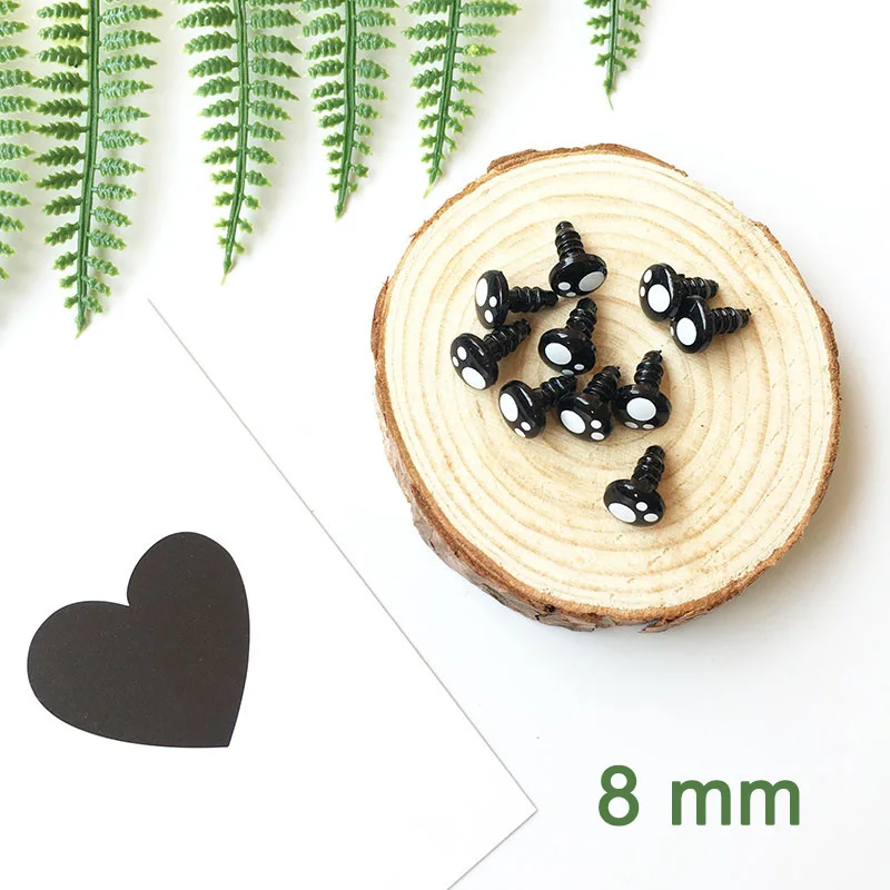 8mm 100 шт., 8 мм, 10 мм, 12 мм, 14 мм, глаза куклы, Мультяшные защитные глаза для Мишки Тедди, мягкие игрушки для плюшевой куклы, амигуруми, аксессуары, игрушки - Цвет: 8mm