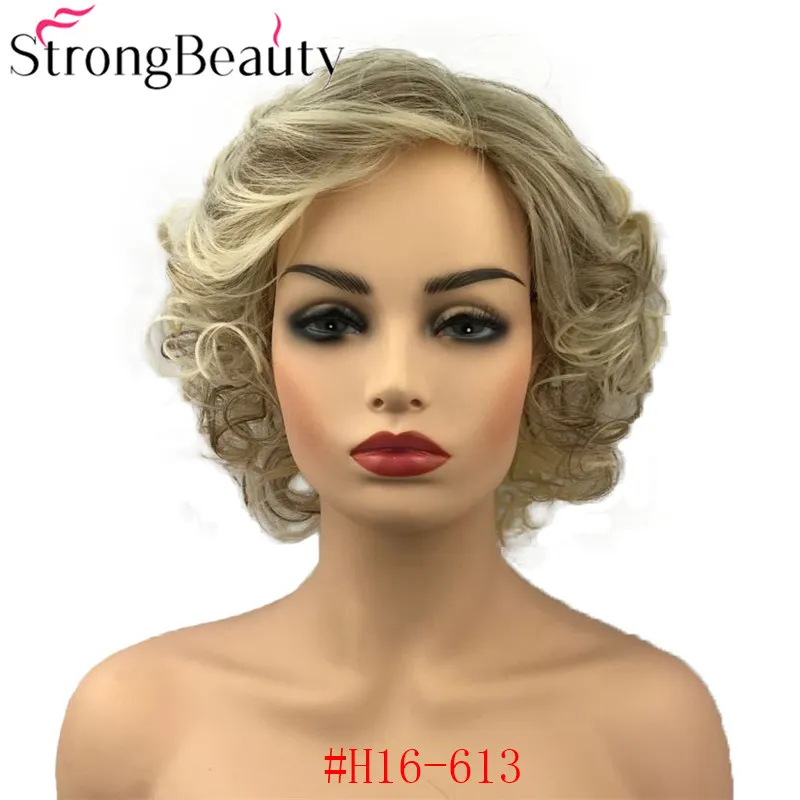 StrongBeauty Короткие вьющиеся синтетические парики термостойкие волосы для женщин парик
