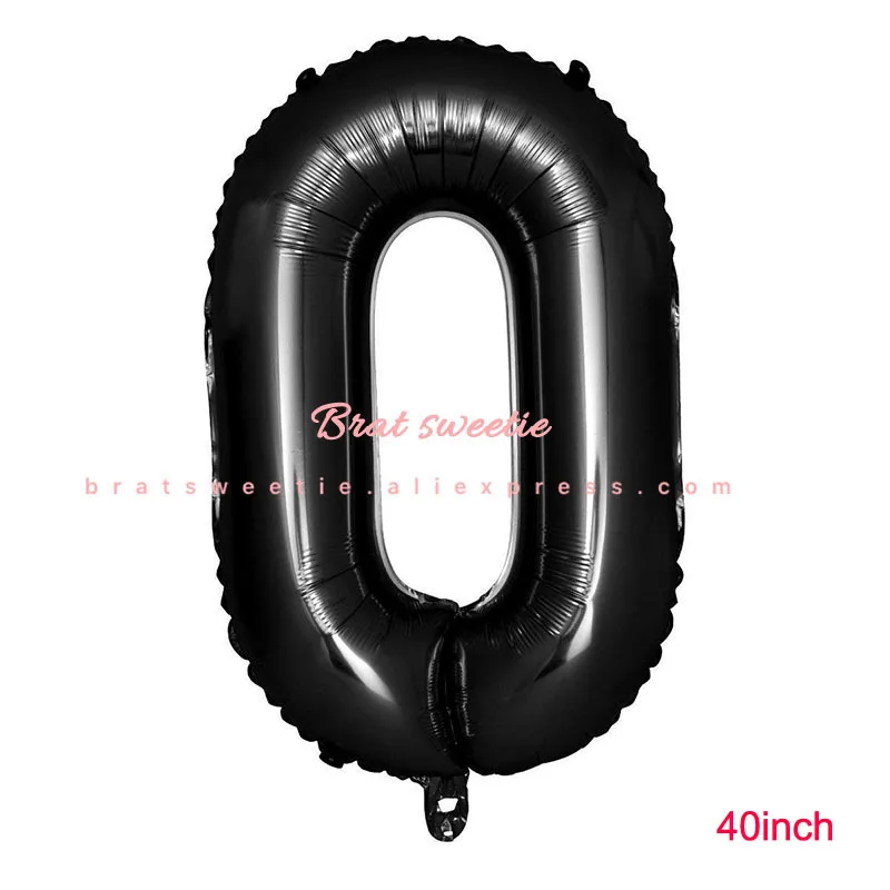 40inch black 0 40 дюймов черный большой размер номер воздушные шары гелиевая фольга Воздушные шары День рождения украшения Дети Взрослые Товары для вечерние большие Globos - Цвет: 40inch black 0