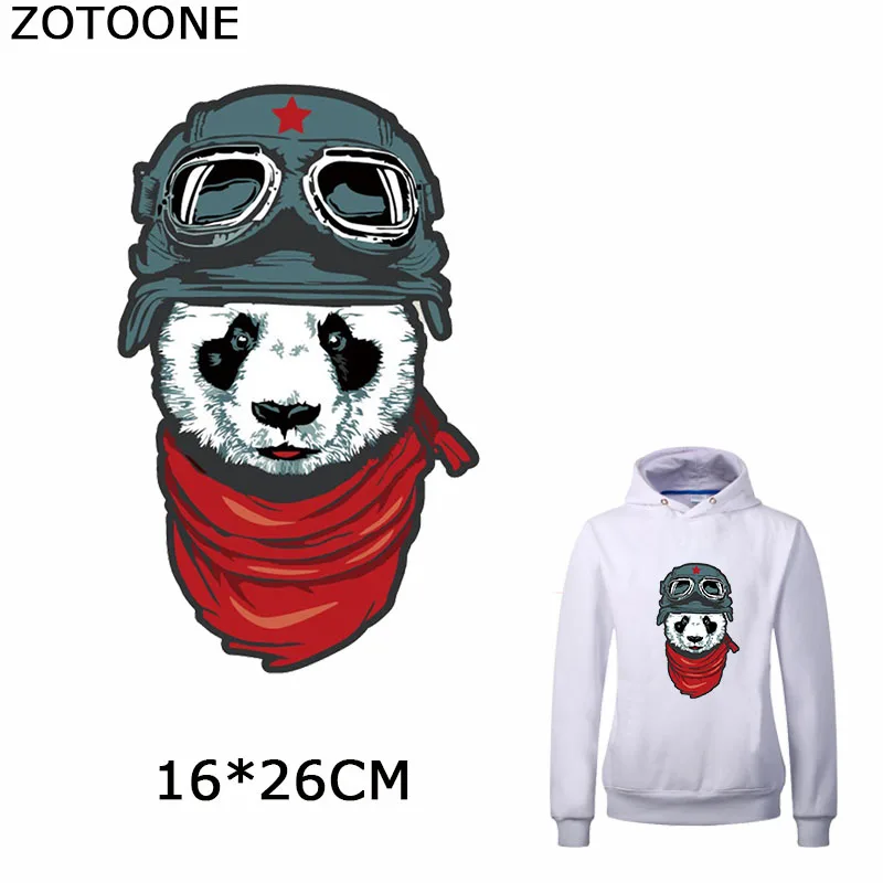 

Нашивки ZOTOONE Hip Pop Panda для одежды, сделай сам, железные нашивки, Мультяшные животные, термопереводная аппликация на одежду, термо-Стикеры для о...
