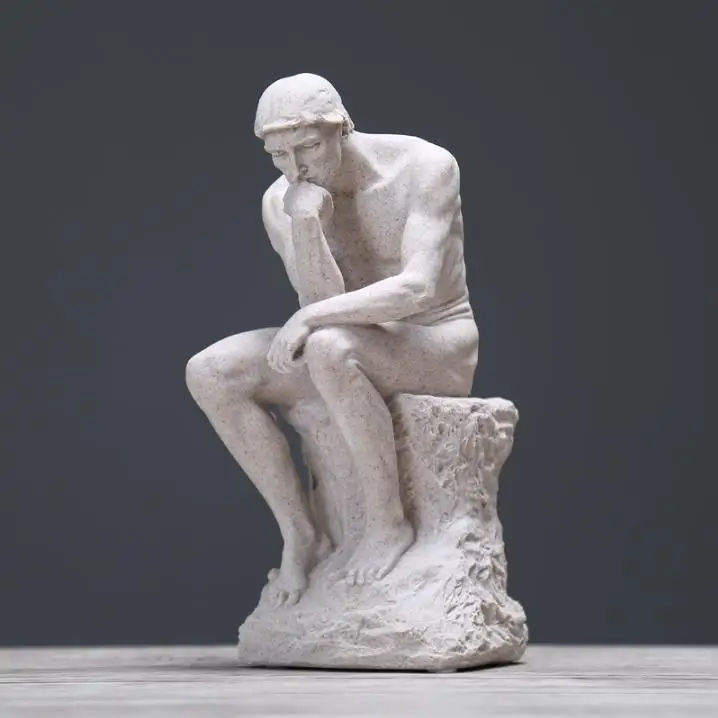 Статуя Thinker Rodin изобразительная скульптура для мужчин фигура в Стиле Ню настоящая