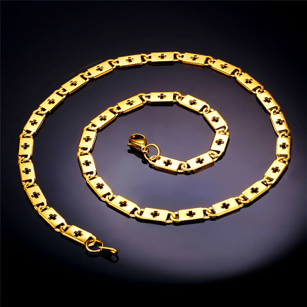 U7 Новые Ювелирные наборы мужские модные ювелирные изделия Модные 4 размера крест
