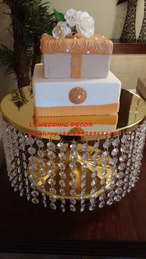 

Gold crystal wedding cake stand wedding table centerpiece