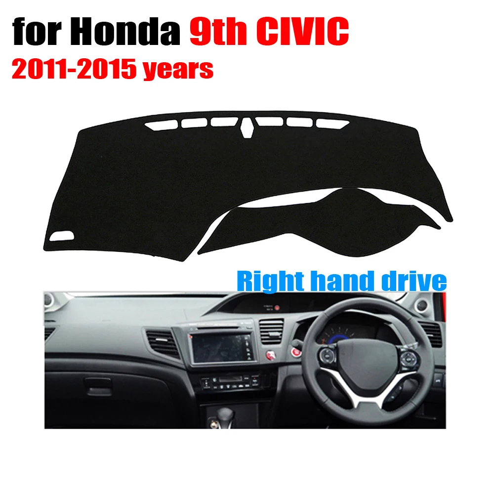 

Чехлы на приборную панель автомобиля для Honda 9th CIVIC 2011-2015, чехлы на приборную панель с правой ручкой, аксессуары для приборной панели