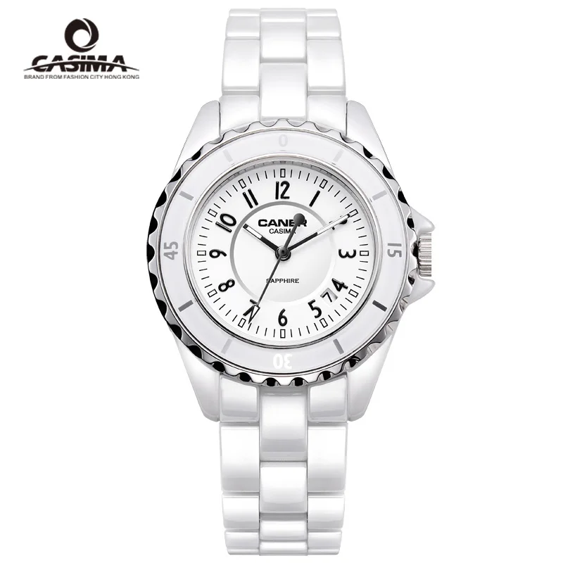 Mujer Reloj CASIMA Роскошные Брендовые женские часы модные повседневные Элегантные керамические белые кварцевые наручные часы женские Montre Femme - Цвет: 2
