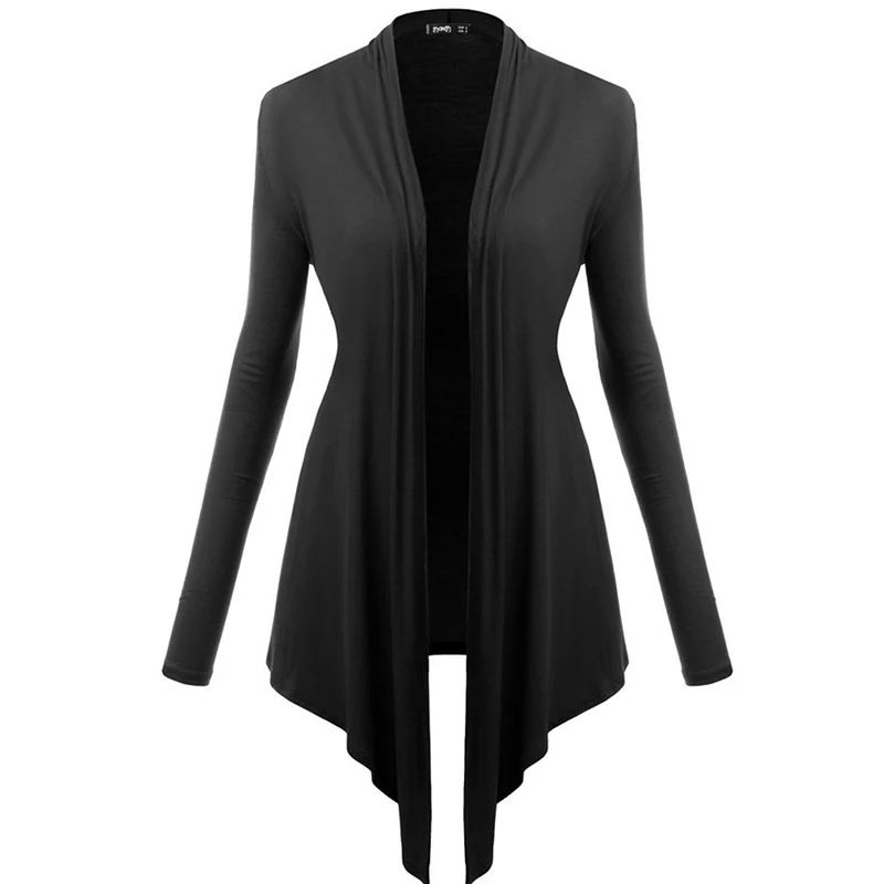 Осеннее повседневное пальто для женщин длинное с глубоким v-образным вырезом