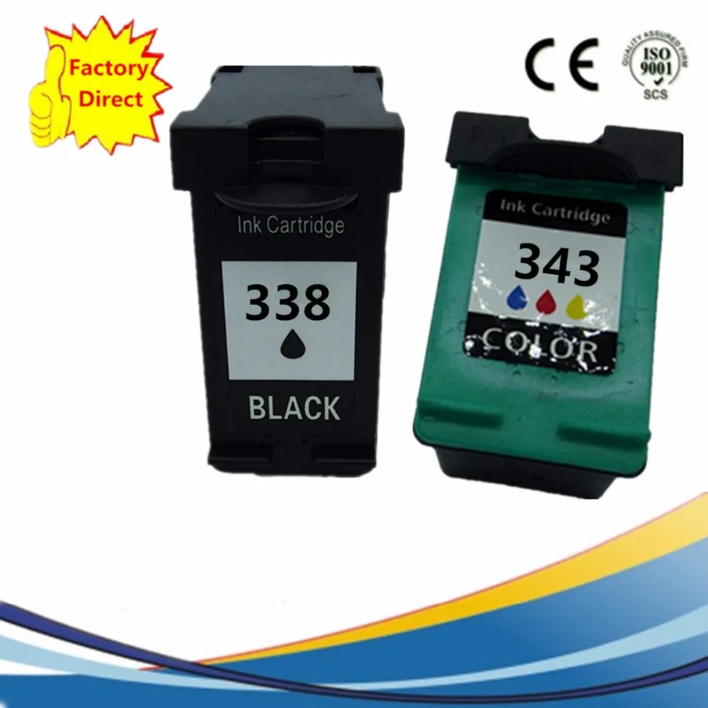 Чернильные картриджи восстановленные для HP338XL HP343XL Photosmart 325 375 2355 2570 2610 2610v 2610xi 2710