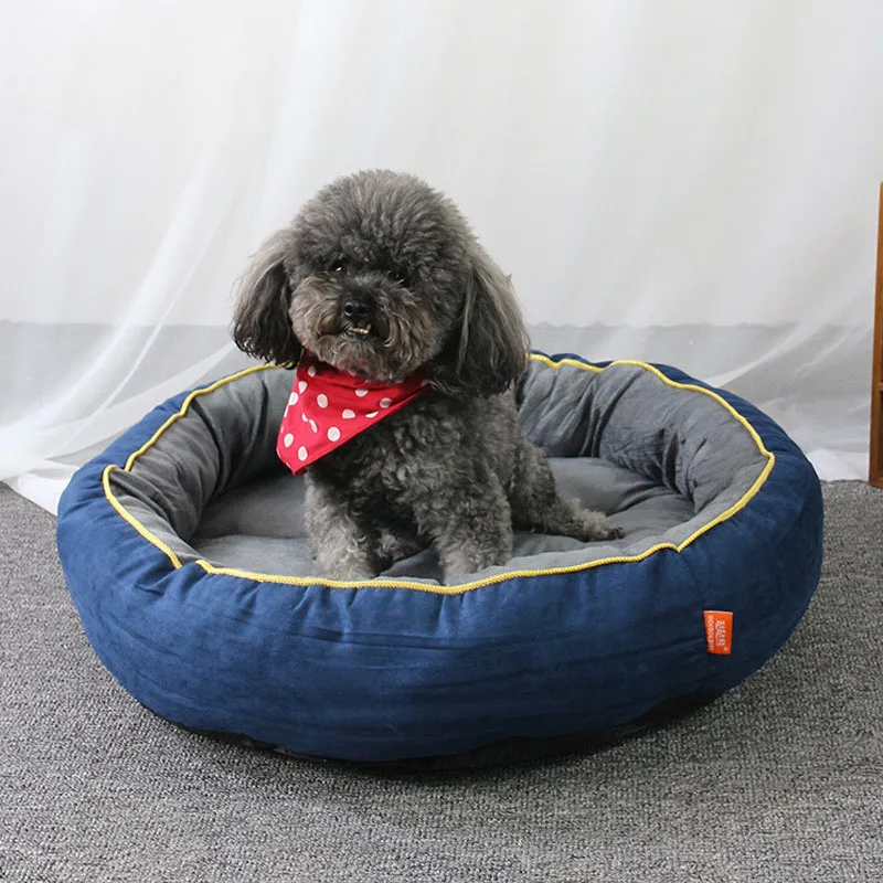 Dog Sofa Pet Bed For Small and Medium Dogs Good Quality Suede Round Cushion Puppy Kennel Winter Warm Cat Nest Doggy Mats | Дом и сад