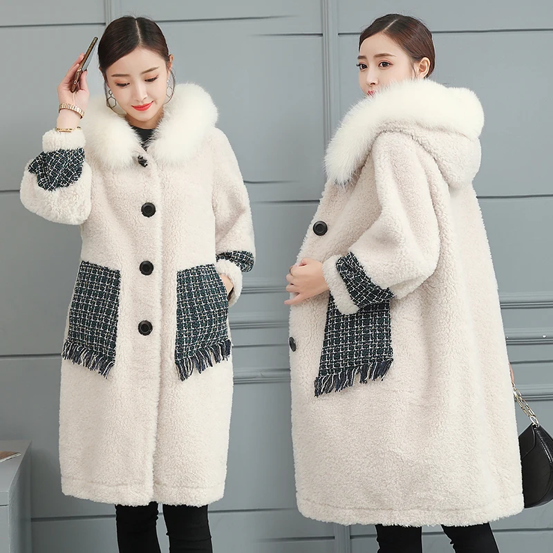 2018 новое зимнее женское пальто с капюшоном из лисьего меха воротник короткая