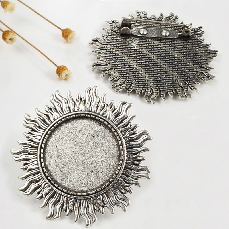 Стеклянная кабошоновая брошка 1 шт. подходит для подсолнечника 25 мм основа