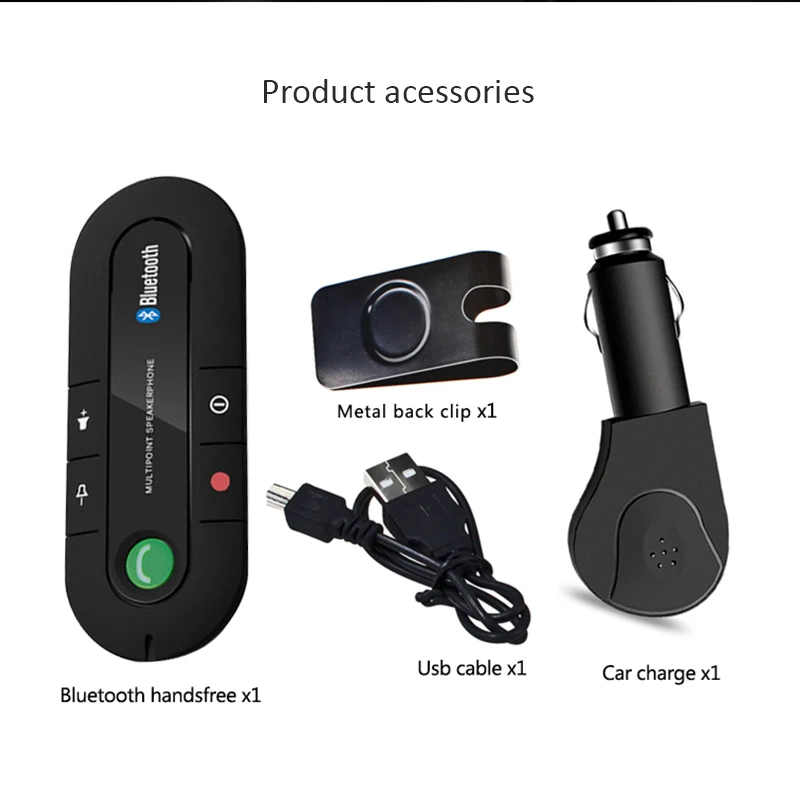 ANLUD Bluetooth Handsfree Car Kit Беспроводной громкая MP3 музыкальный плеер козырек от солнца Clip