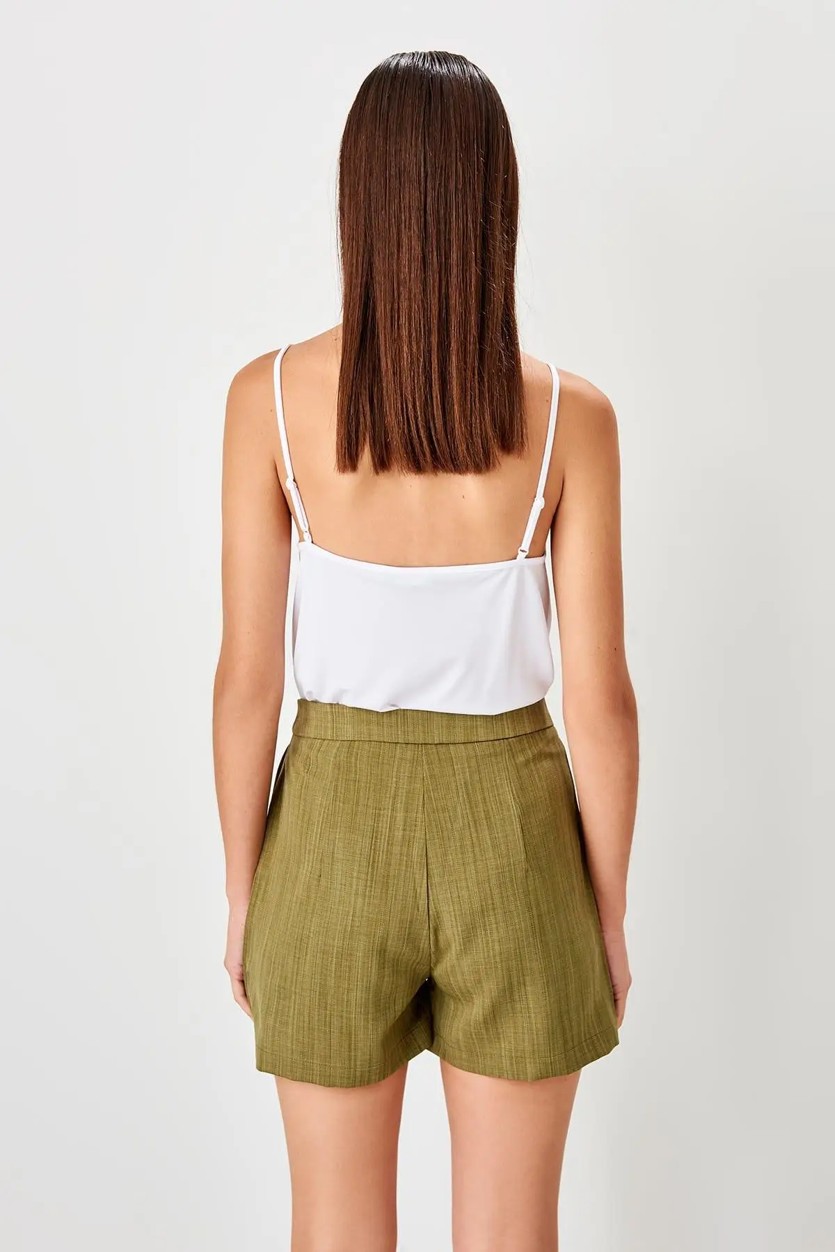 Trendyol зеленый Карманом Шорты TWOSS19SR0034|Женские шорты| |