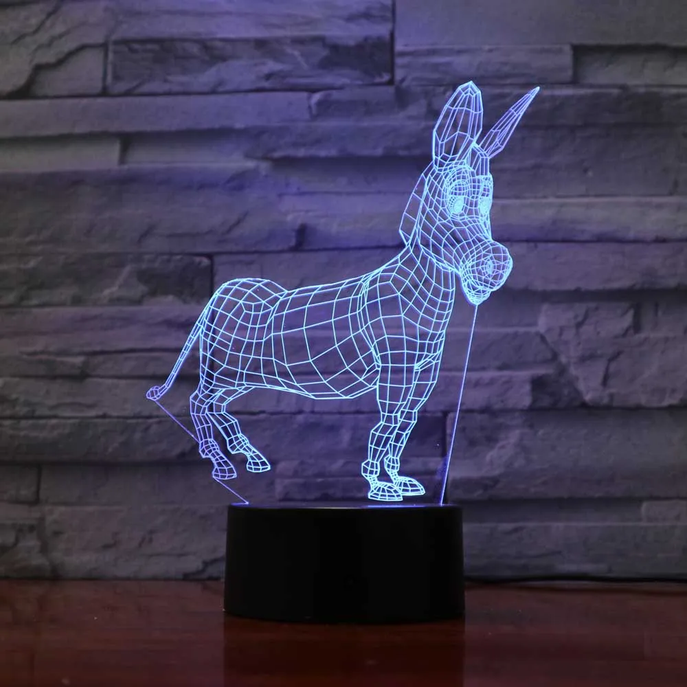 Светодиодный ночник Donkey 3D светодиодный акриловый красочный светильник с