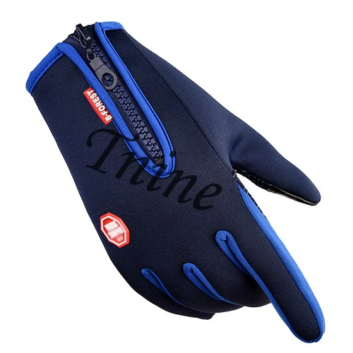 Sapphire gloves Уличные спортивные зимние теплые перчатки для сенсорного экрана, мужские лыжные перчатки для сноуборда, перчатки для езды на мотоцикле, водонепроницаемые ветрозащитные перчатки - Цвет: Sapphire gloves