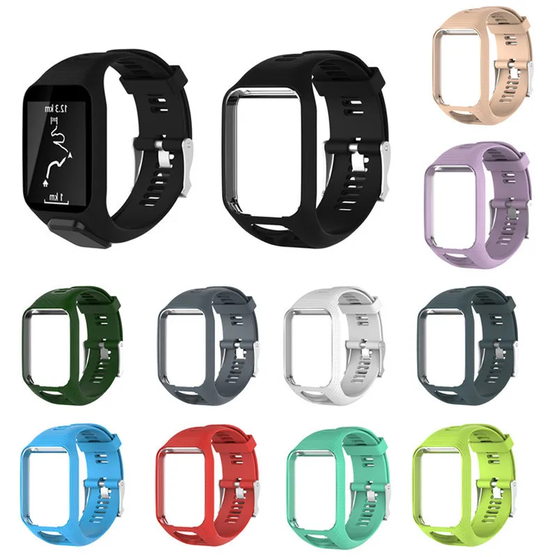 Ремешок силиконовый для наручных часов сменный Браслет TomTom Adventure Runner 2 Spark кардио