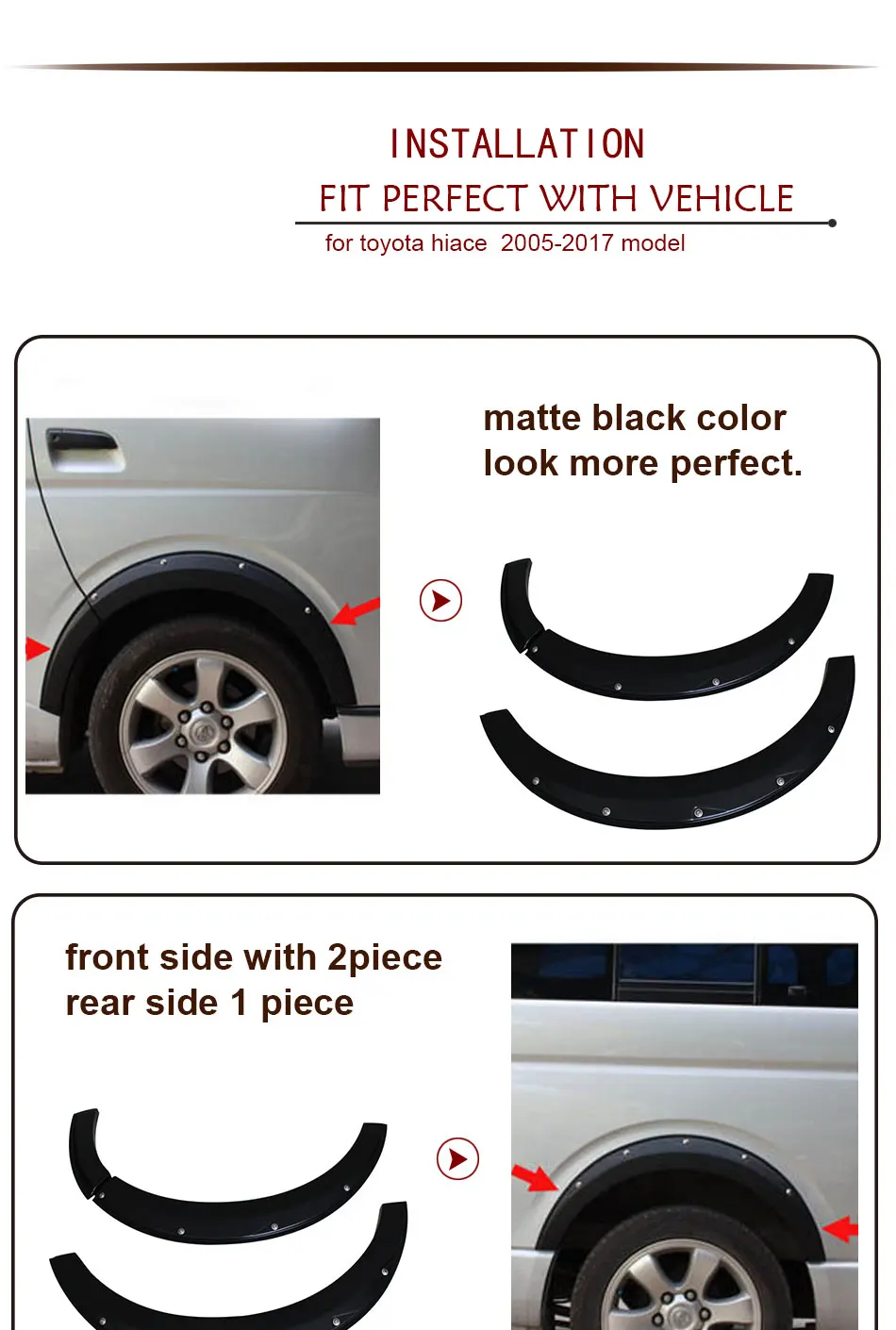 2005- Брызговики для Противотуманные фары для toyota hiace Commuter van Fender аксессуары Брызговики для toyota hiace комплекты колесных арок вспышки Ycsunz